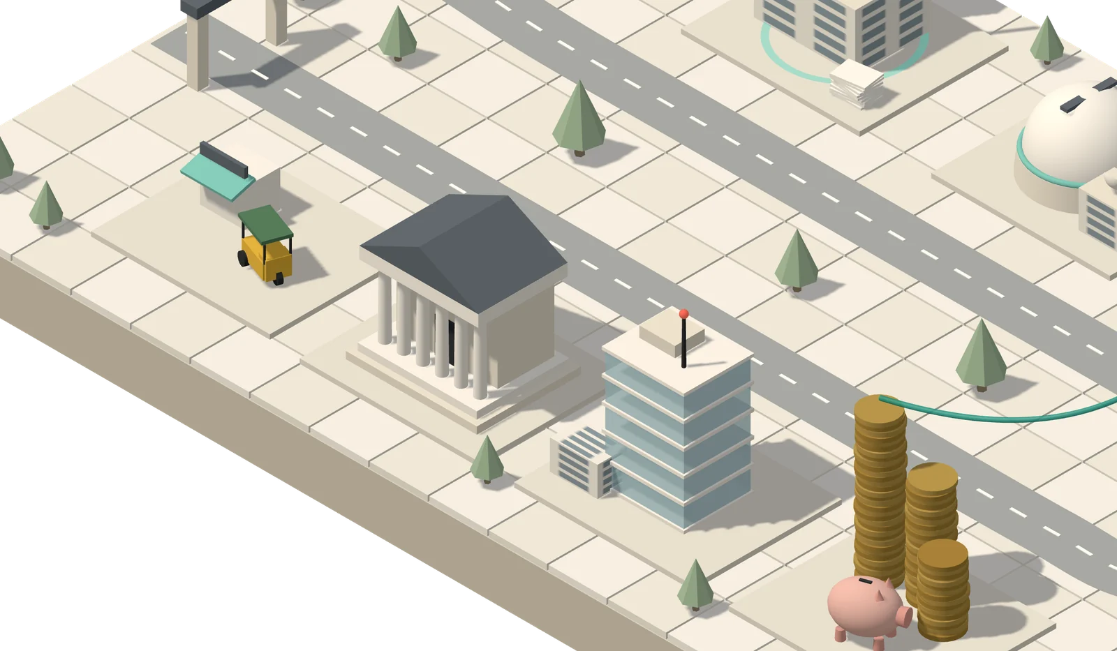 Close-up of the city's bank and glass office, the data years at Citigroup and B2Brain